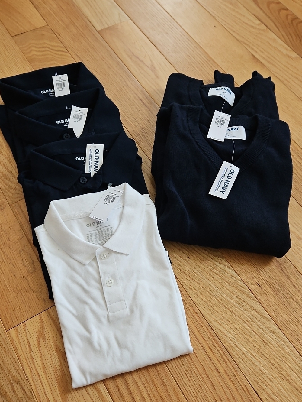 Old Navy Navy & White Polo and Sweater School Uniform Bundle